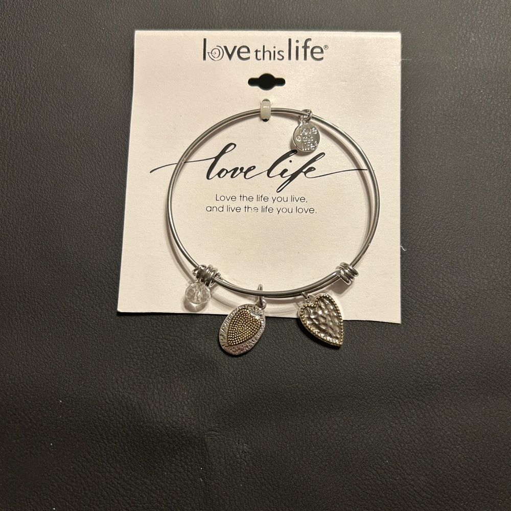 NWT Charm Bangle Bracelet stainless steel